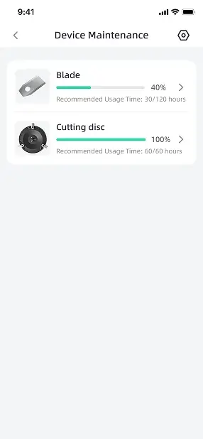 Aplikacja – serwis urządzenia i zużycie elementów